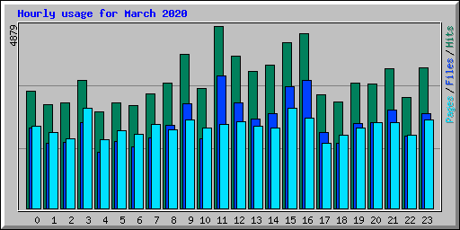Hourly usage for March 2020
