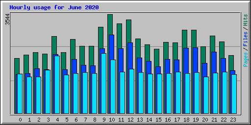 Hourly usage for June 2020