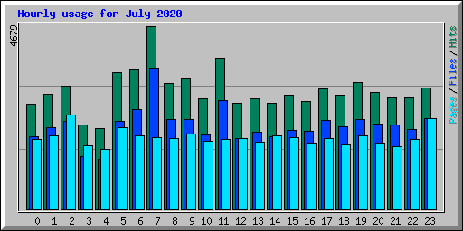 Hourly usage for July 2020